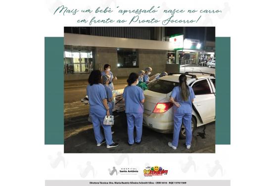 Mais um bebê “apressado” nasceu no carro, em frente ao Pronto Socorro do HSA